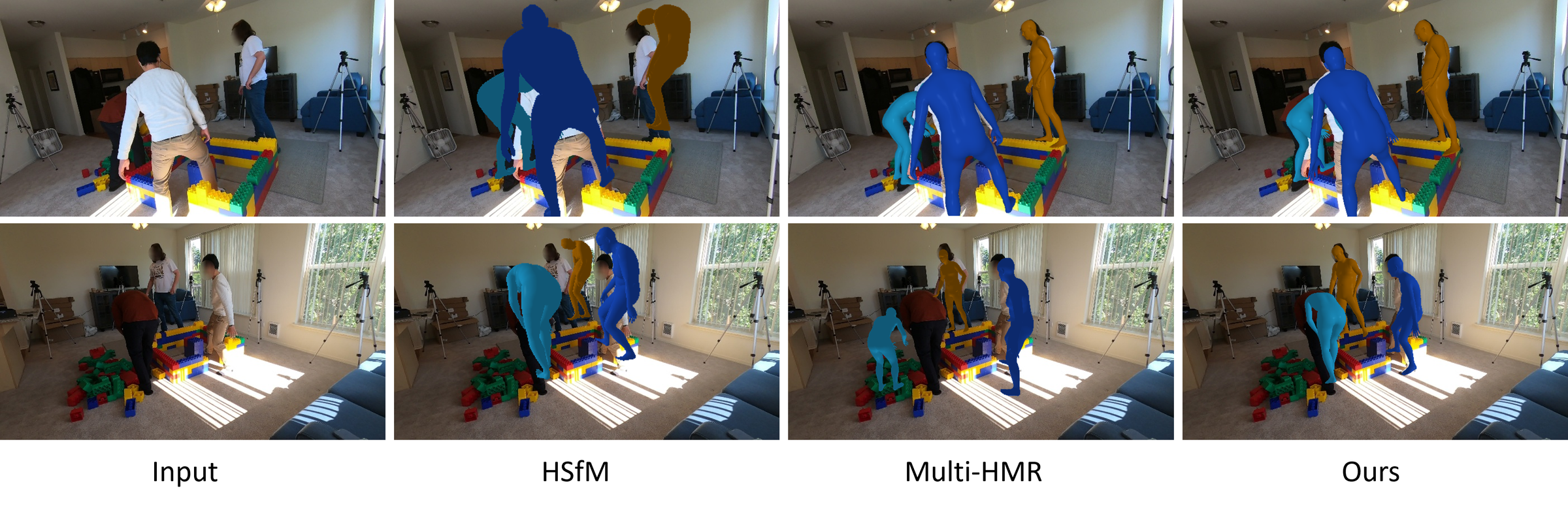 Qualitative comparison of multi-view human reconstruction